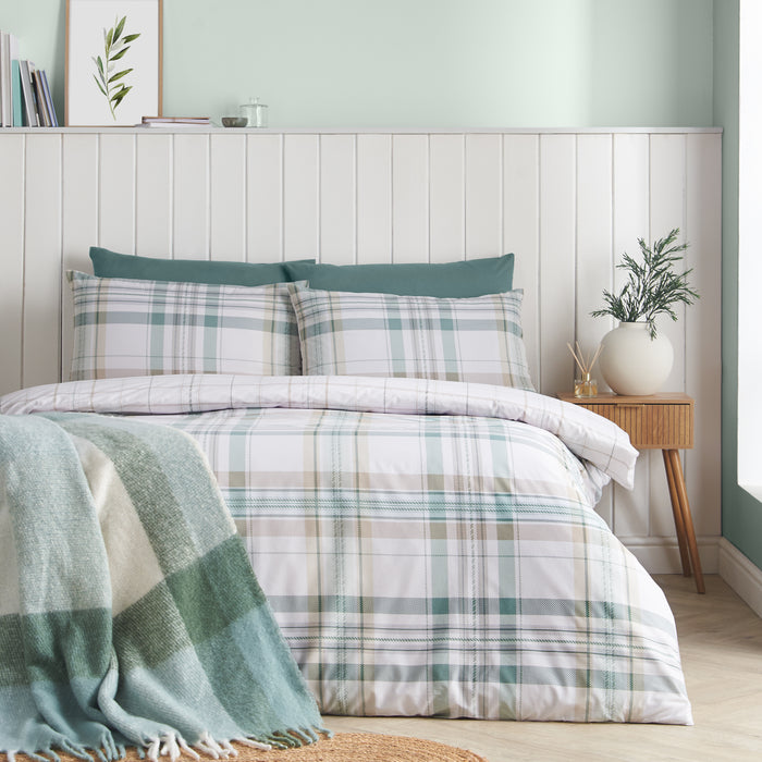 CATHERINE LANSFIELD Cartmel Check Duvet Set - Green
