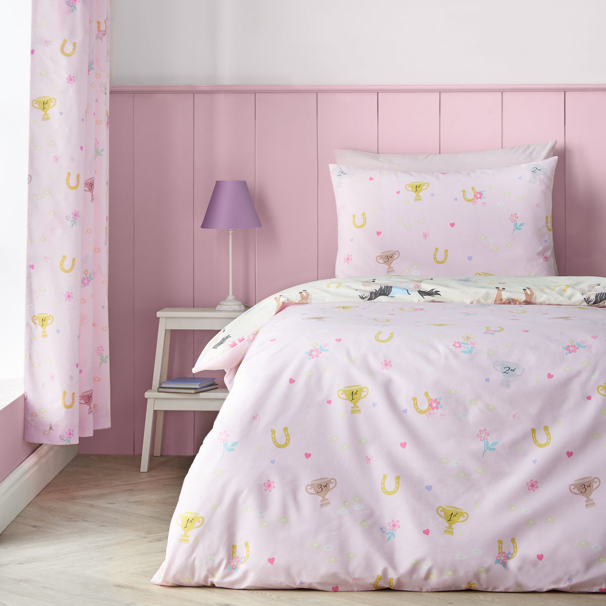 CATHERINE LANSFIELD Happy Horses Kids Duvet Cover Set - Cream