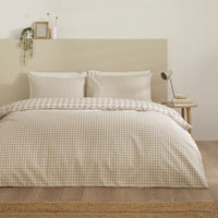 CATHERINE LANSFIELD Bamford Gingham Check Duvet Set - Natural