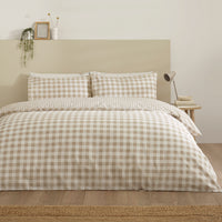 CATHERINE LANSFIELD Bamford Gingham Check Duvet Set - Natural