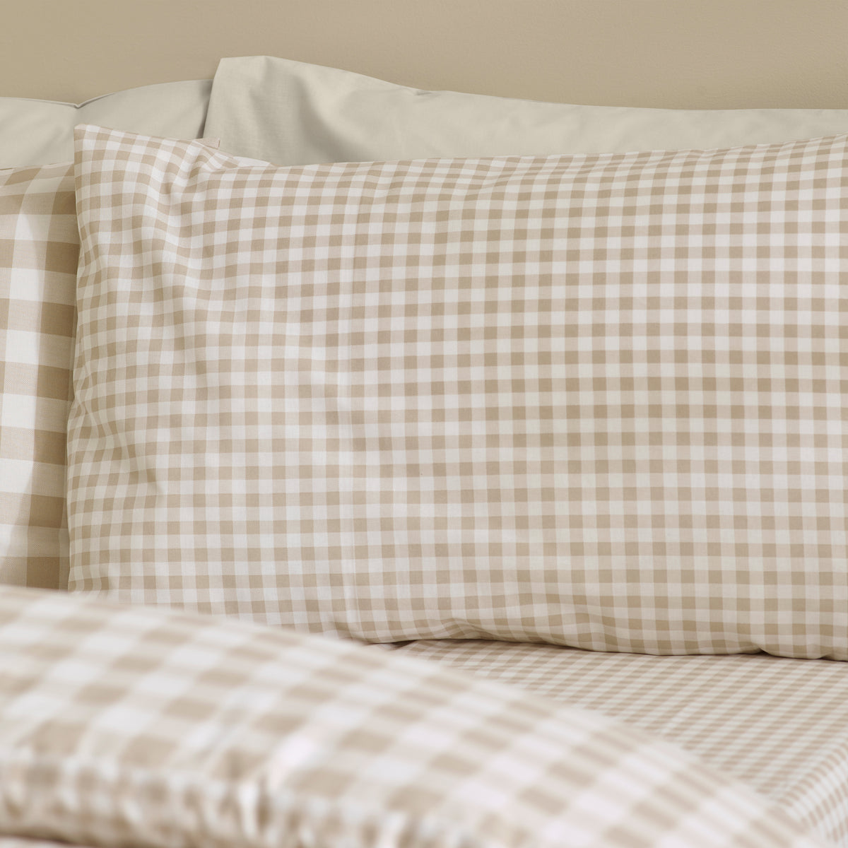 CATHERINE LANSFIELD Bamford Gingham Check Duvet Set - Natural