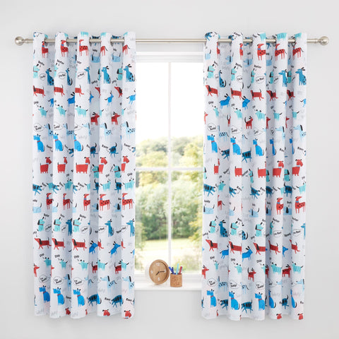 CATHERINE LANSFIELD : Woffing Dogs Curtains 66 x 72