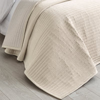 CATHERINE LANSFIELD Velvet Pinsonic Quilted Bedspread 220x220cm - Natural