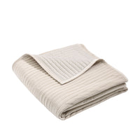 CATHERINE LANSFIELD Velvet Pinsonic Quilted Bedspread 220x220cm - Natural
