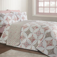 CATHERINE LANSFIELD Pinsonic Patchwork Bedspread 220x230cm