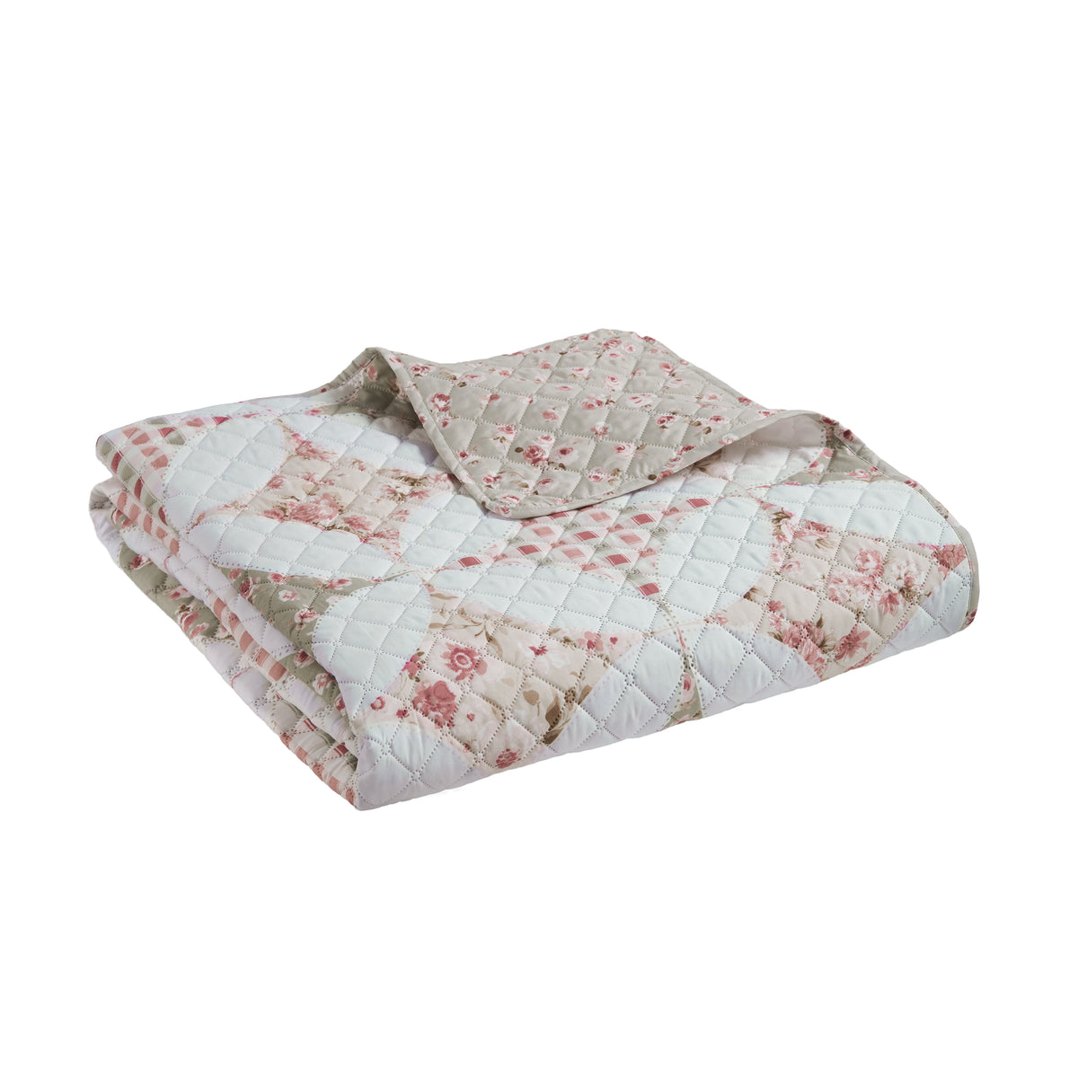 CATHERINE LANSFIELD Pinsonic Patchwork Bedspread 220x230cm