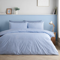 CATHERINE LANSFIELD Epping Textured Stripe Duvet Set - Blue