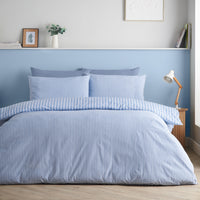 CATHERINE LANSFIELD Epping Textured Stripe Duvet Set - Blue