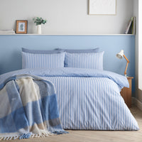 CATHERINE LANSFIELD Epping Textured Stripe Duvet Set - Blue