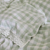 CATH KIDSTON Painted Gingham Lace 100% Cotton Duvet Cover Set - Green