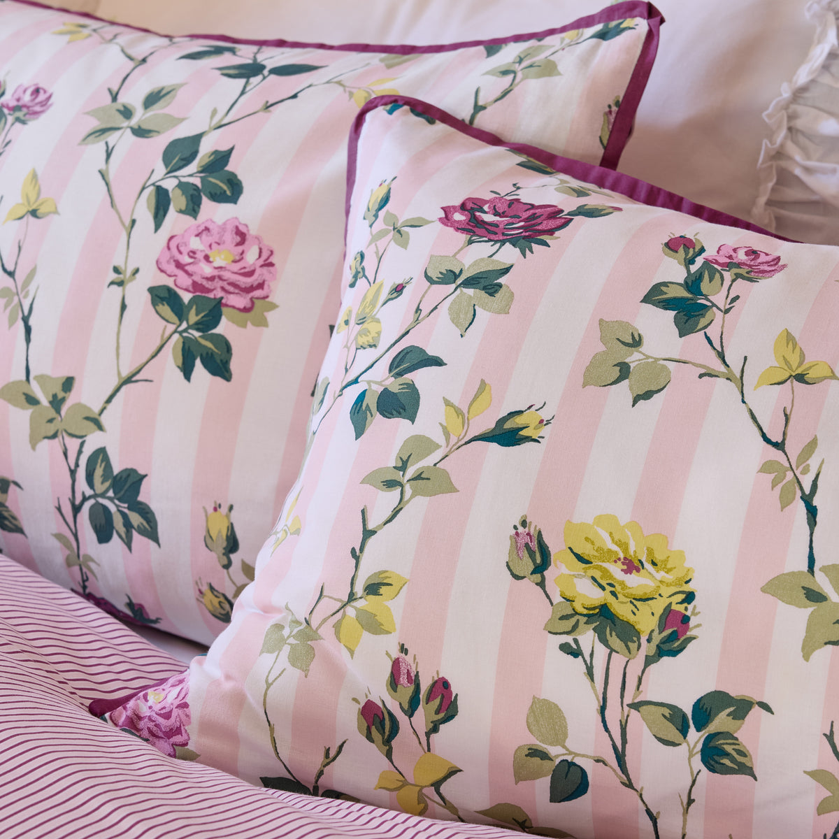 CATH KIDSTON Climbing Rose Stripe 100% Cotton Duvet Cover Set
