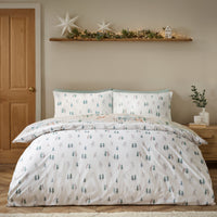 CATHERINE LANSFIELD Brushed Cotton Christmas Deer Duvet Cover Set