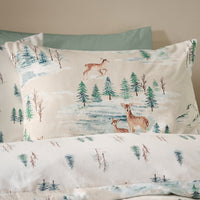 CATHERINE LANSFIELD Brushed Cotton Christmas Deer Duvet Cover Set
