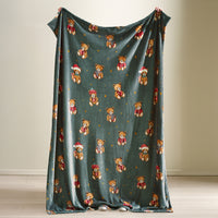 CATHERINE LANSFIELD Christmas Tartan Teddy Bear Soft Fleece Throw 130x170cm