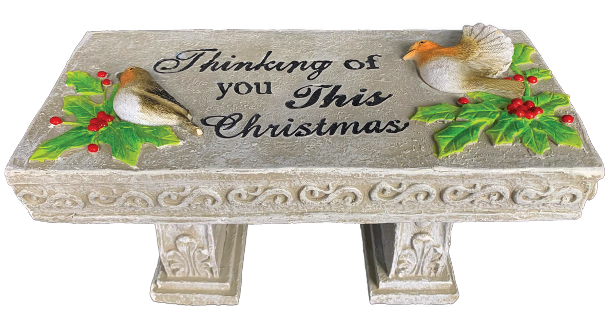 WGP Memorial Bench with Robin 30.5x13.5cm