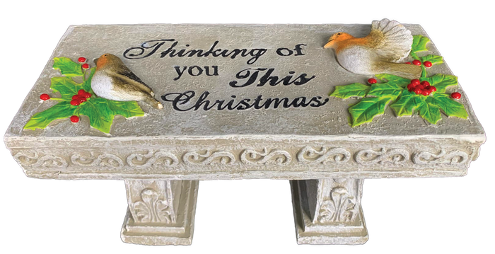 WGP Memorial Bench with Robin 30.5x13.5cm