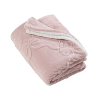 CATHERINE LANSFIELD Carved Bow Sherpa Throw - Pink