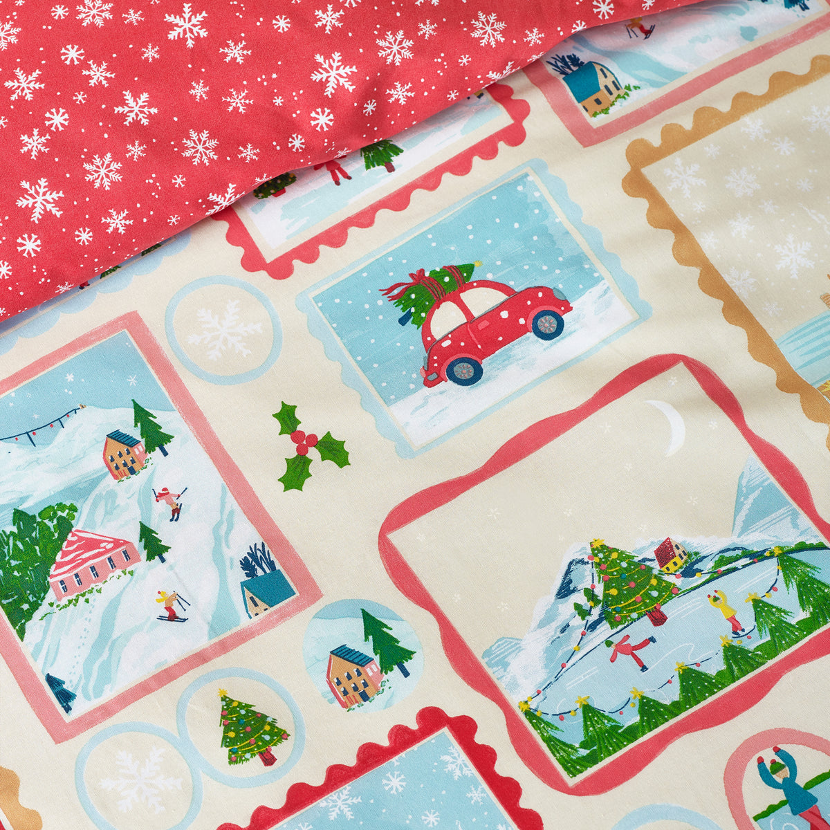CATHERINE LANSFIELD Christmas Town Stamps Duvet Cover Set