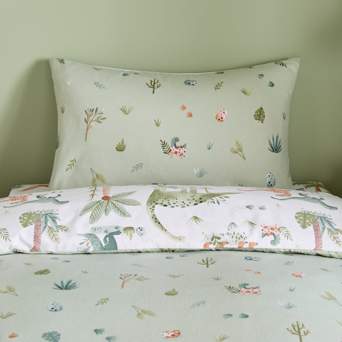 CATHERINE LANSFIELD Brushed Sleepy Saurus Dino Duvet Cover Set