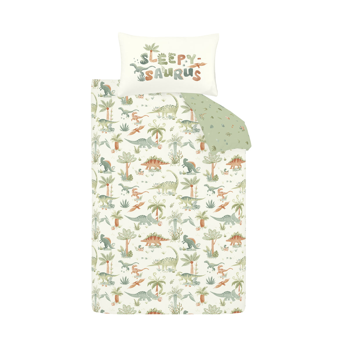 CATHERINE LANSFIELD Brushed Sleepy Saurus Dino Duvet Cover Set