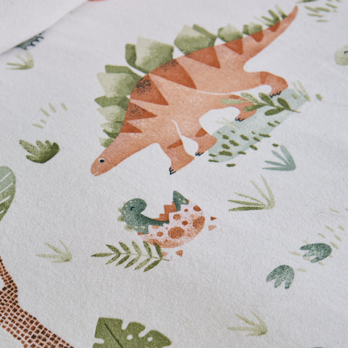 CATHERINE LANSFIELD Brushed 100% Cotton Sleepy Saurus Dino Fitted Sheet