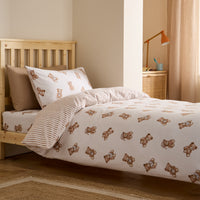CATHERINE LANSFIELD Brushed 100% Cotton Teddy Bear Duvet Cover Set