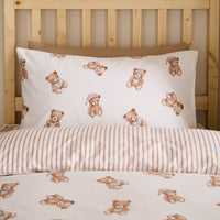 CATHERINE LANSFIELD Brushed 100% Cotton Teddy Bear Duvet Cover Set