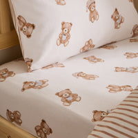 CATHERINE LANSFIELD Brushed 100% Cotton Teddy Bear Fitted Sheet