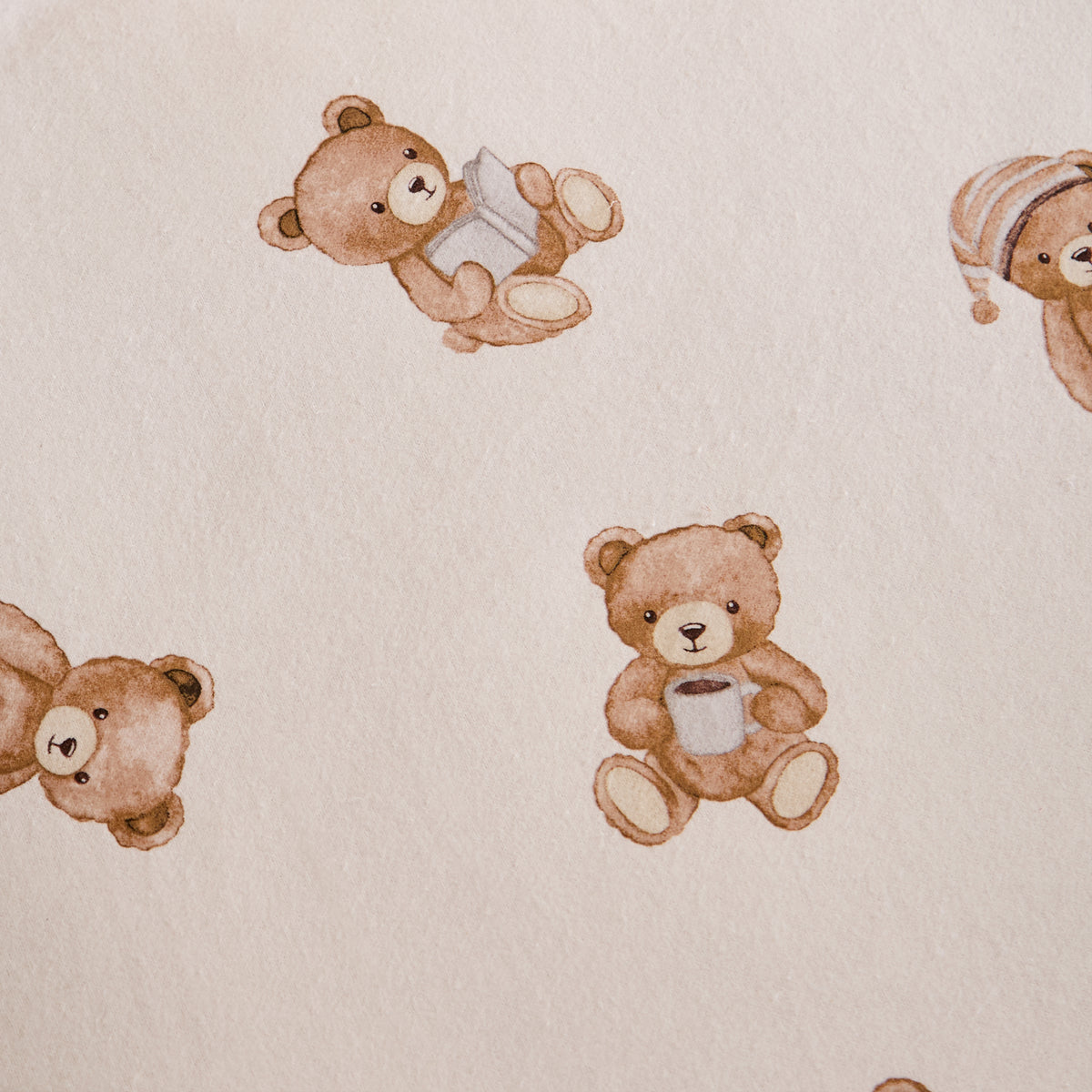 CATHERINE LANSFIELD Brushed 100% Cotton Teddy Bear Fitted Sheet