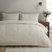 CATHERINE LANSFIELD Amelia Jacquard Bedspread 220x230cm - Cream