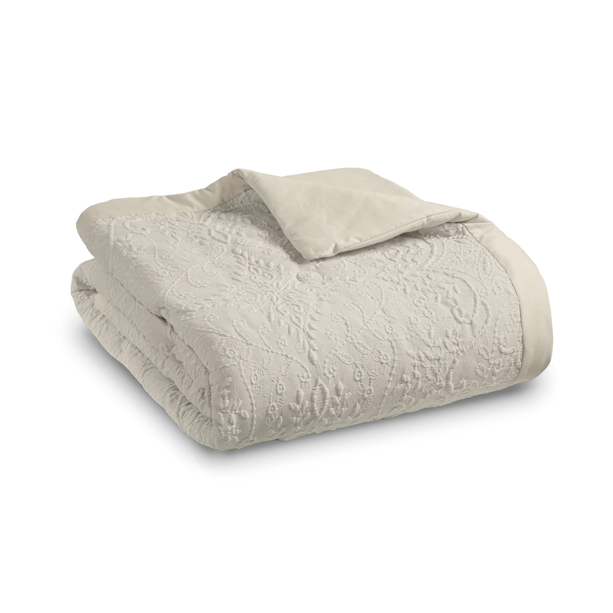 CATHERINE LANSFIELD Amelia Jacquard Bedspread 220x230cm - Cream