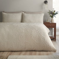 CATHERINE LANSFIELD Amelia Jacquard Duvet Cover Set - Cream