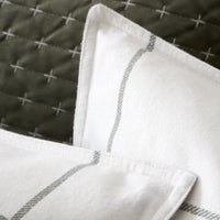 BIANCA Brushed 100% Cotton Regal Check Duvet Cover Set - Green