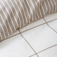 BIANCA Brushed 100% Cotton Regal Check Duvet Cover Set - Mole
