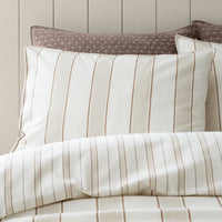 BIANCA Brushed Cotton Regal Stripe Duvet Cover Set - Natural