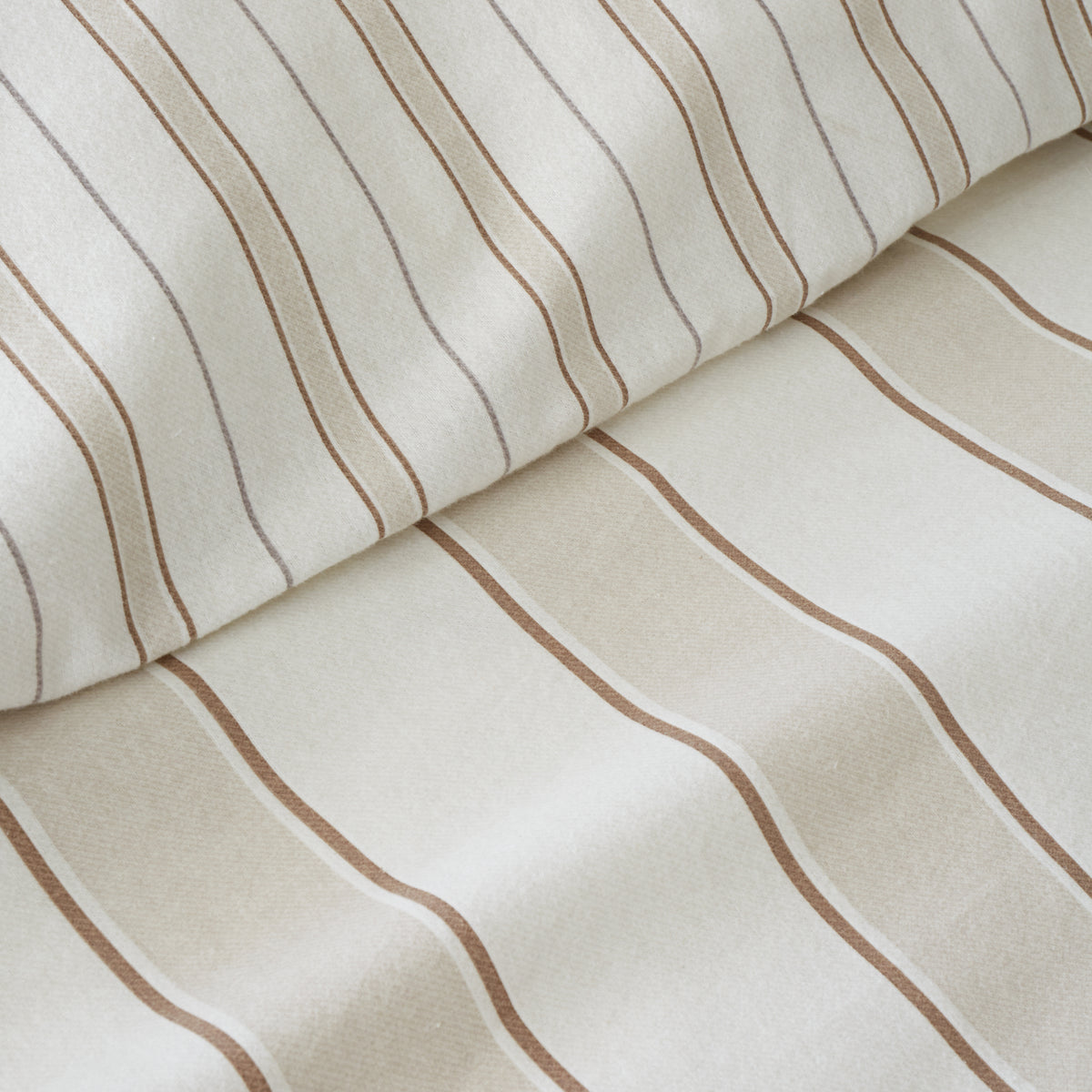 BIANCA Brushed Cotton Regal Stripe Duvet Cover Set - Natural