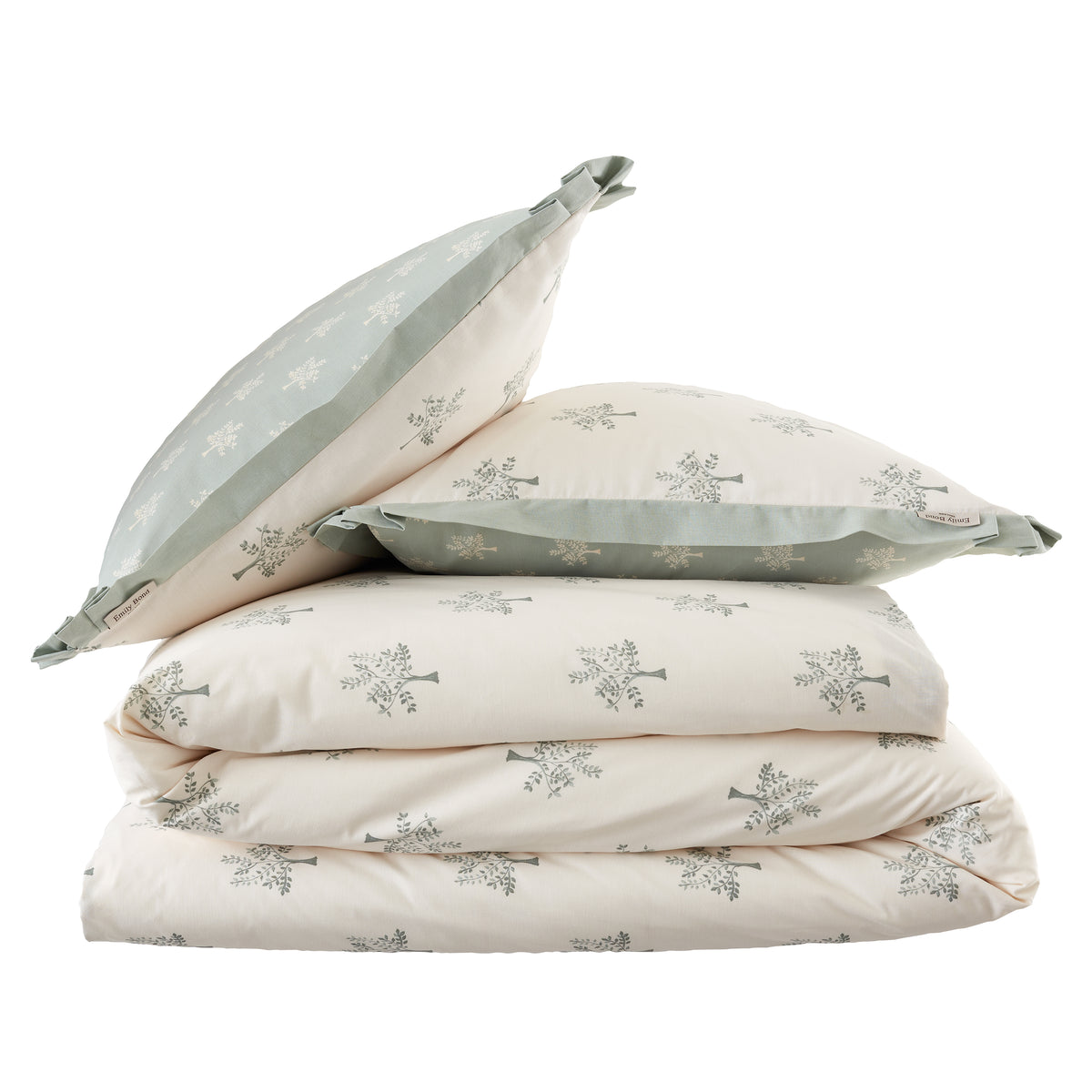 EMILY BOND Dapplewood Trees 100% Cotton Duvet Cover Set