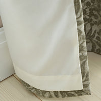BIANCA Chenille Leaves Eyelet Curtains - Green