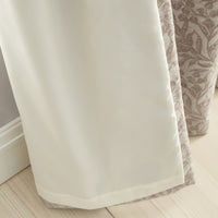 BIANCA Chenille Leaves Eyelet Curtains - Natural