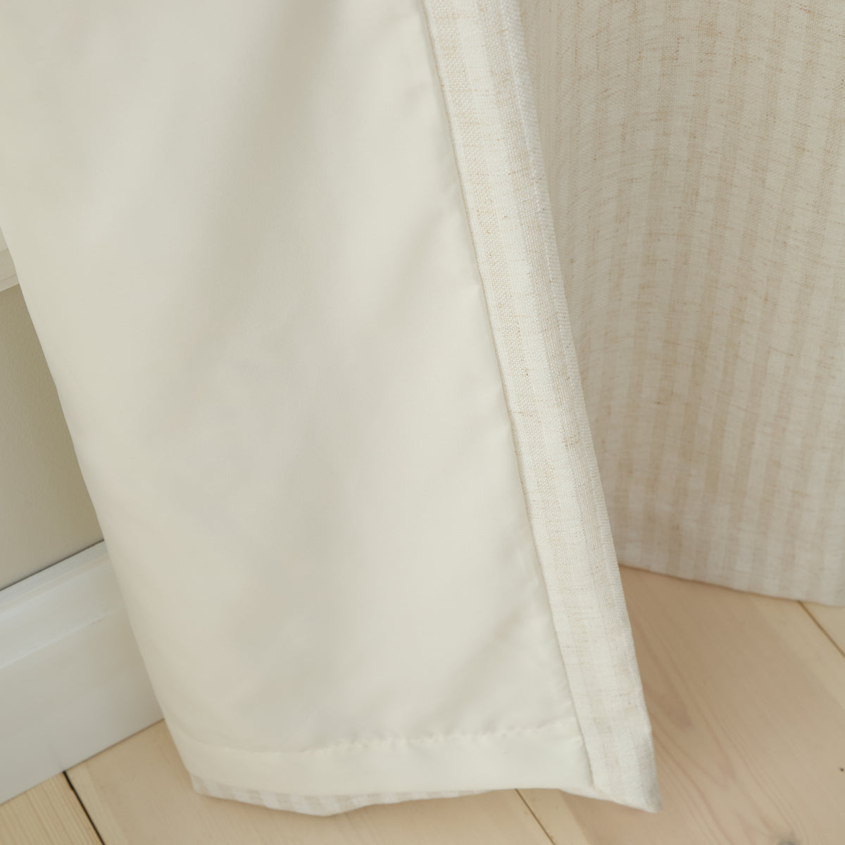 BIANCA Chenille Stripe Eyelet Curtains - Cream