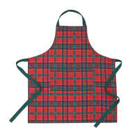 CATHERINE LANSFIELD Christmas Tartan Check Cotton Apron - Red & Green