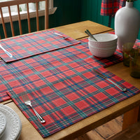 CATHERINE LANSFIELD Christmas Tartan Check Cotton Placemats – 4 Pack Red & Green