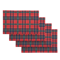 CATHERINE LANSFIELD Christmas Tartan Check Cotton Placemats – 4 Pack Red & Green