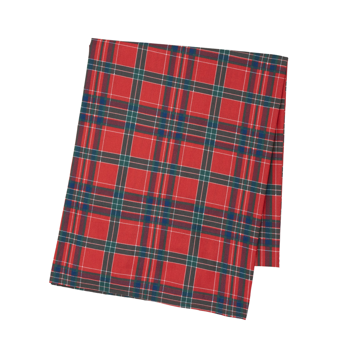 CATHERINE LANSFIELD Christmas Tartan Check Cotton Tablecloth 137x229cm - Red & Green