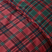 CATHERINE LANSFIELD Tartan Check Christmas Duvet Cover Set - Red & Green