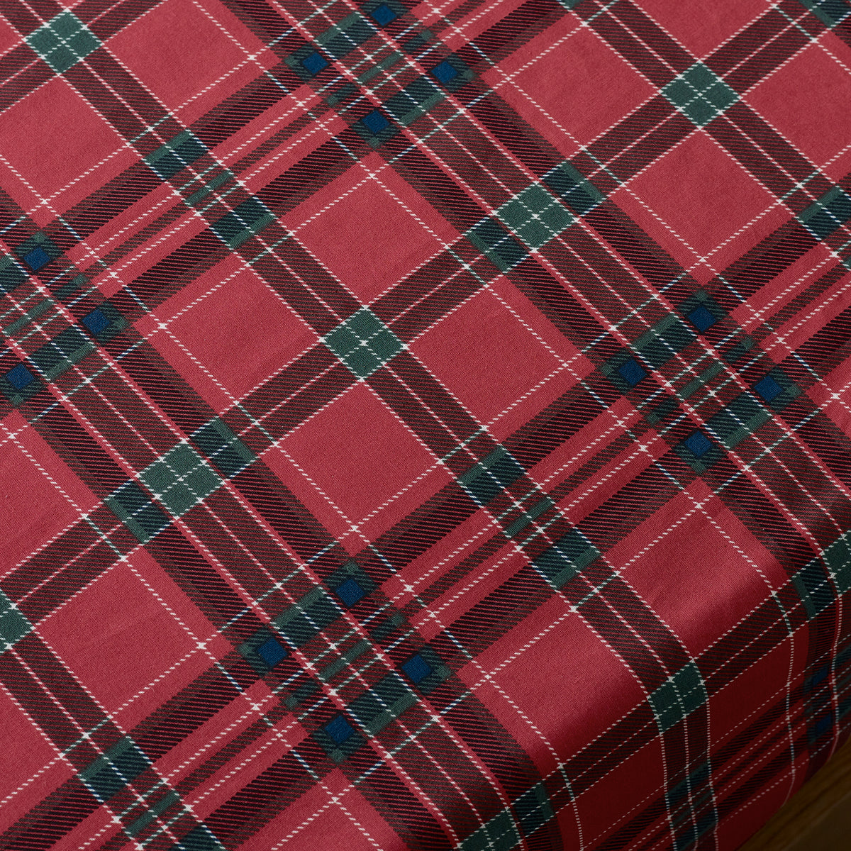 CATHERINE LANSFIELD Tartan Check Christmas Fitted Sheet - Red & Green