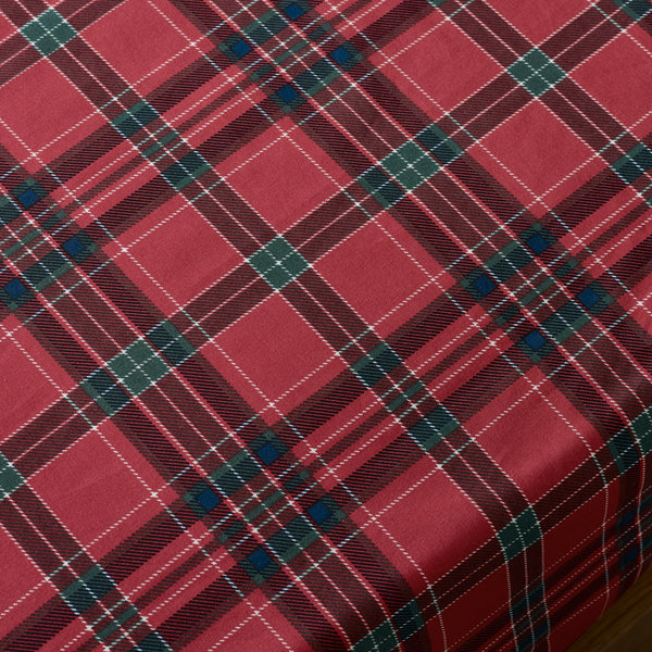 CATHERINE LANSFIELD Tartan Check Christmas Fitted Sheet - Red & Green