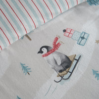 CATHERINE LANSFIELD Brushed Cotton Christmas Penguins Duvet Cover Set