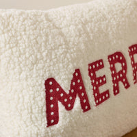 CATHERINE LANSFIELD Merry Boucle Christmas Filled Cushion 30x50cm