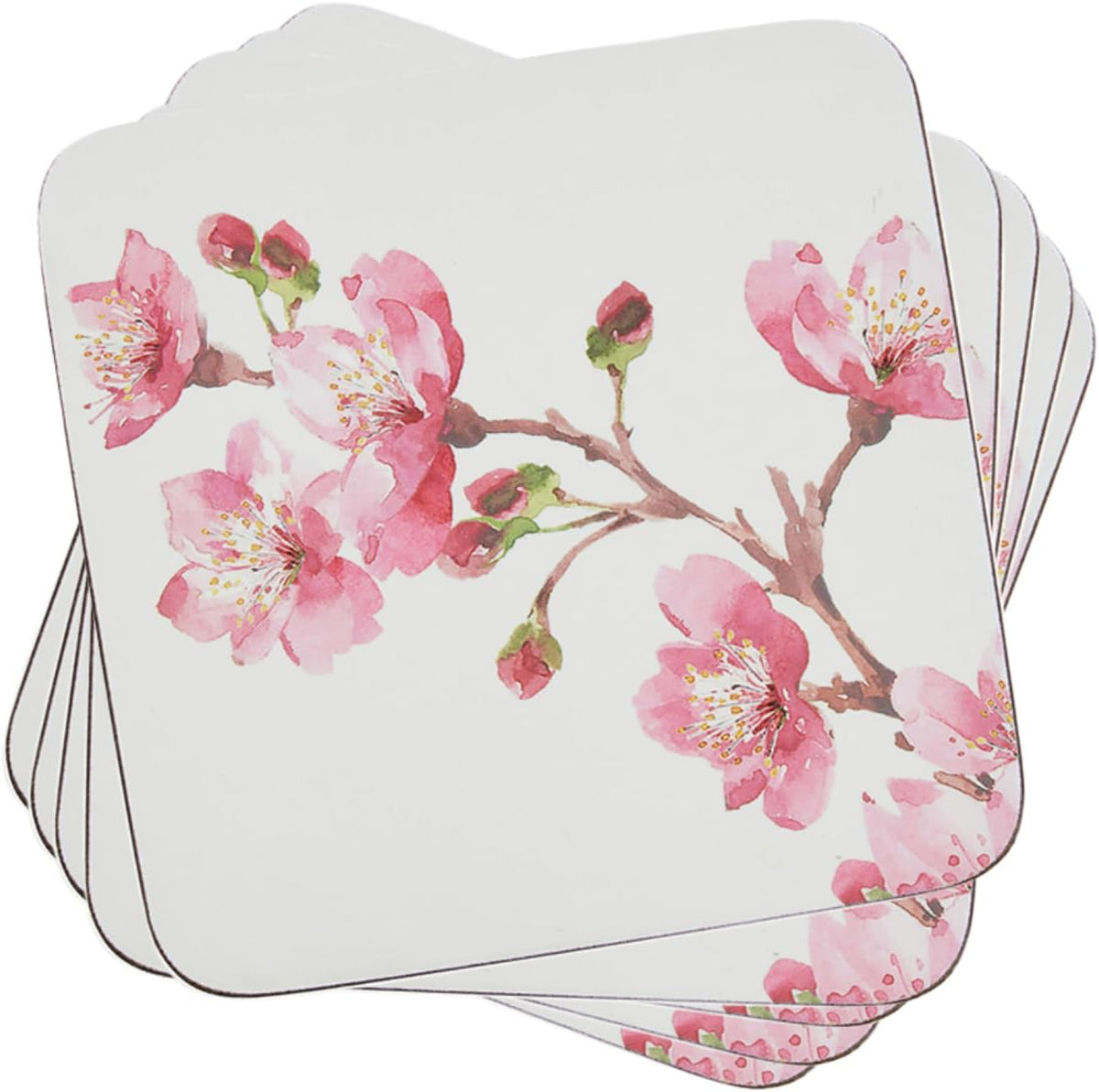 PIMPERNEL Pink Blossom - Set of 6 Coasters